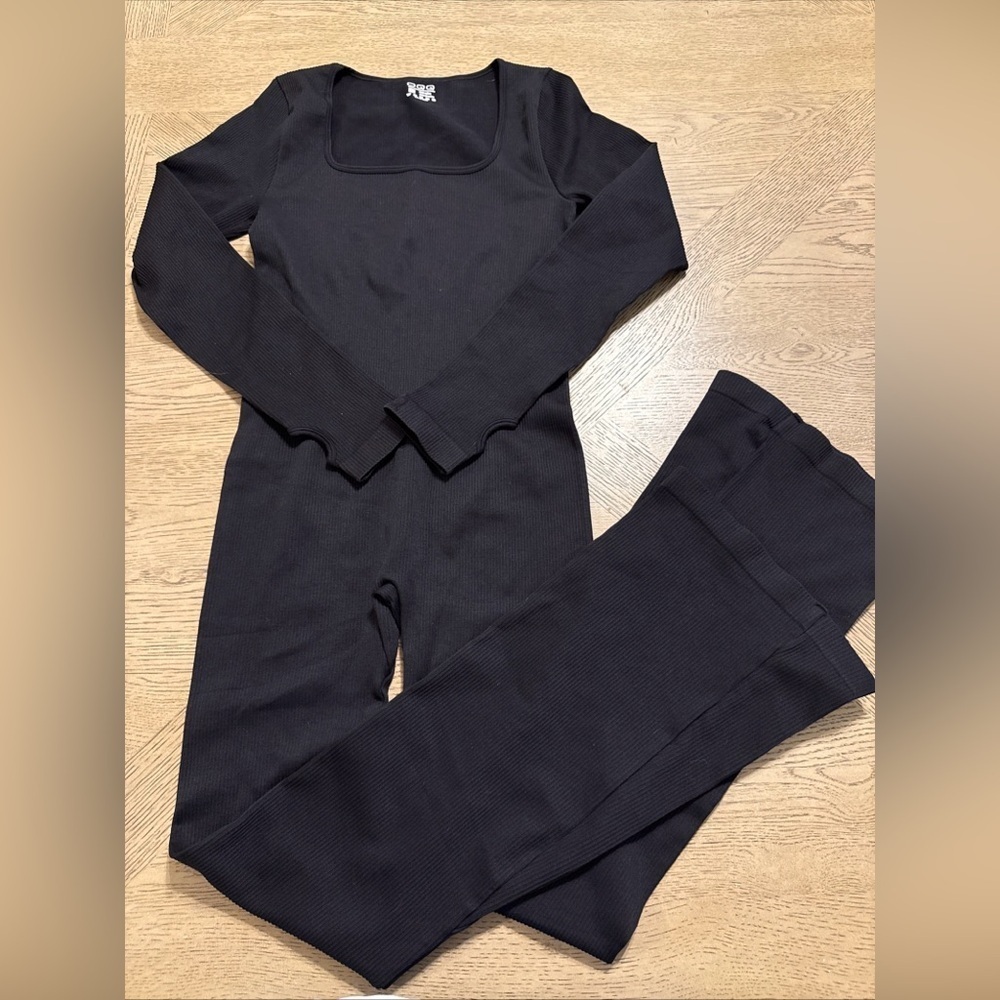 OQQ Women Jumpsuit One Piece L and XL Scoop Neck Wide Leg Jumpsuit